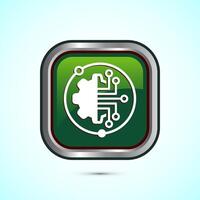 Digital transformation icon. Digitalization sign suitable for mobile apps, and web designs, Green color square button design vector
