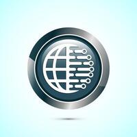 Digital transformation icon. Digitalization sign suitable for mobile apps, and web designs, Gray color round button design vector