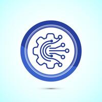 Digital transformation icon. Digitalization sign suitable for mobile apps, and web designs, Blue color button design vector