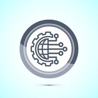 Digital transformation icon. Digitalization sign suitable for mobile apps, and web designs, Gray color button design vector