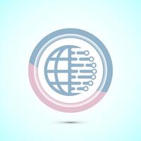 Digital transformation icon. Digitalization sign suitable for mobile apps, and web designs, Pastel color button design vector
