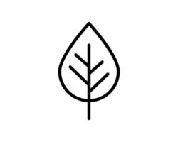 Simple, elegant leaf line art icon. Perfect for ecofriendly logos, websites, or app design. Clean minimalist style easily adaptable to various branding needs. Versatile and visually appealing. vector