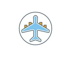 Clean, modern icon of an airplane inside a circle. Perfect for travel, aviation, and transportation websites, apps, or presentations. vector