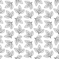 Elegant black and white leaf pattern. Perfect for textile design, wrapping paper, or website backgrounds. Simple, repeatable design with a clean aesthetic. vector