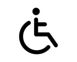 Bold black icon depicting a person in a wheelchair, perfect for accessibility signage, websites, or app design. Clean, minimalist style ensures versatility. vector