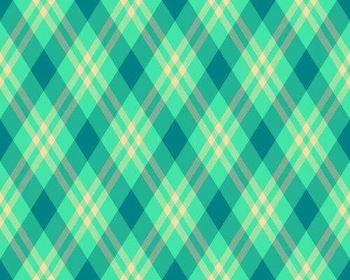 Vibrant teal and pale yellow diagonal plaid pattern. Perfect for textile designs, website backgrounds, or any project needing a fresh, modern aesthetic. Seamless repeat for endless applications.