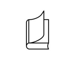 Clean, minimalist line art illustration of an open book. Perfect for websites, apps, or educational materials needing a simple, elegant book icon. Versatile design suitable for various contexts. vector