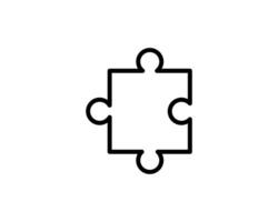 Clean, minimalist puzzle piece icon. Perfect for websites, apps, or presentations needing a simple solution or teamwork graphic. Versatile, easily scalable . vector