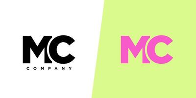 Letter M and C, MC logo design template. Minimal monogram initial based logotype. vector