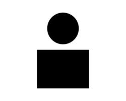 Minimalist black and white icon depicting a person. Perfect for website design, app interfaces, presentations, or infographics needing a simple, modern human figure representation. vector