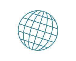 Simple, stylish teal globe icon perfect for websites, apps, presentations, and global concepts. Clean lines minimalist design ensure versatility. vector