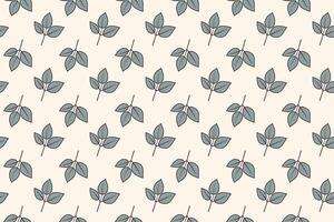 Elegant seamless pattern featuring repeating stylized leaf sprigs on a soft cream background. Perfect for textile design, wallpaper, stationery, and web design projects. vector