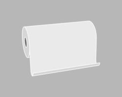 Clean, minimalist illustration of a roll of paper against a neutral grey background. Perfect for websites, packaging design, or presentations needing a simple, modern aesthetic. vector