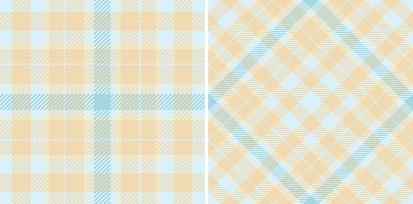 Texture pattern of check textile fabric with a background seamless tartan plaid. Set in light colors for striped shirt outfit ideas.