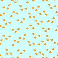 Goldfish seamless pattern. background with fishes in the aquarium. vector
