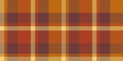 Warm autumnal plaid pattern in rich orange, brown, and beige tones. Perfect for fallthemed designs, textiles, apparel, and website backgrounds. Seamless repeat for versatile use. vector