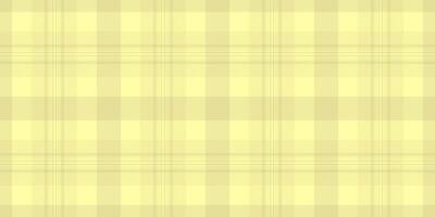 Old check textile texture, variety tartan plaid fabric. Menu background seamless pattern in yellow color. vector
