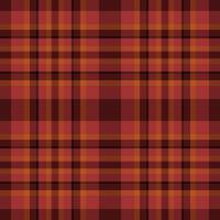 Vertical plaid textile , cute background seamless texture. Bag check tartan fabric pattern in red and orange colors. vector