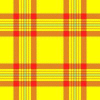 Self tartan seamless, mid texture fabric plaid. Femininity check pattern background textile in yellow and red colors. vector
