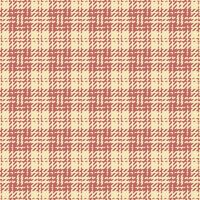 Customized check fabric pattern, long plaid background. Proud seamless textile tartan texture in light and red colors. vector