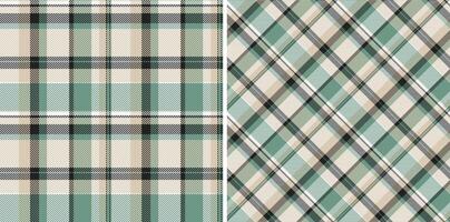 Check background fabric of seamless texture textile with a tartan plaid pattern. Set in nature colors. Neutral color palette. vector