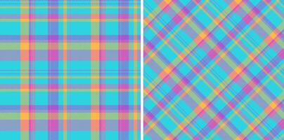 Textile tartan check of seamless plaid pattern with a fabric background texture . Set in summer colors. Picture frame ideas. vector