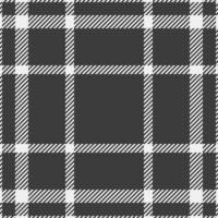 Softness check textile fabric, front background texture seamless. Lined plaid pattern tartan in white and grey colors. vector