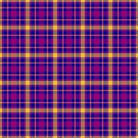 Regular plaid background fabric, panel pattern textile check. Selection texture seamless tartan in indigo and amber colors. vector