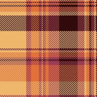 Soft pattern seamless texture, simplicity textile background tartan. Tidy check plaid fabric in orange and red colors. vector