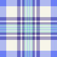Identity check tartan background, velvet textile plaid pattern. Site fabric texture seamless in light and blue colors. vector