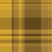 Vintage seamless textile, stylish texture fabric plaid. Random pattern check tartan background in amber color. vector
