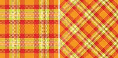Check texture fabric of pattern tartan textile with a plaid seamless background. Set in fall colors of autumn fashion trends. vector