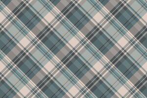 Sixties check plaid textile, post tartan background. Old pattern seamless fabric texture in pastel and grey colors. vector