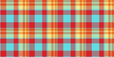 Wear texture background textile, dreamy fabric tartan seamless. Panjabi plaid pattern check in red and cyan colors. vector