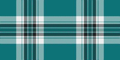 Apartment textile texture, birthday card background seamless fabric. Coloured plaid tartan pattern check in cyan and white colors. vector