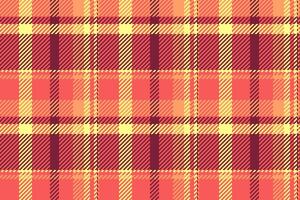 Pillow plaid fabric textile, international texture pattern. Africa seamless tartan background check in red and yellow colors. vector