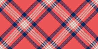 Pink texture plaid pattern, iconic tartan background. Multicultural check seamless textile fabric in red and blue colors. vector