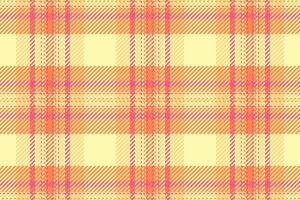 Vibrant pastel plaid pattern in peach and yellow. Perfect for textile design, website backgrounds, or fashion projects. Seamless repeat texture adds a touch of summery charm. vector