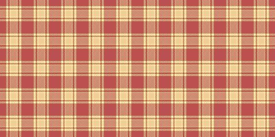 Couch seamless tartan background, production pattern plaid. Relief check textile fabric texture in red and yellow colors. vector