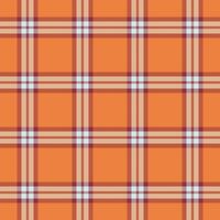 30s texture fabric seamless, tweed check plaid textile. Uniform pattern background tartan in red and orange colors. vector