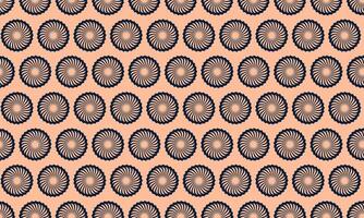 Elegant geometric pattern featuring navy blue swirling circles on a peach background. Perfect for textile design, wallpaper, or website backgrounds. vector