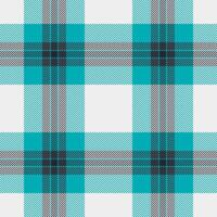 Vibrant teal and gray plaid pattern on a white background. Perfect for textile design, website backgrounds, or fashion projects. Clean, modern style. Seamless repeat. vector