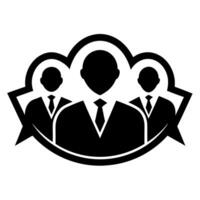 Abstract Team Silhouette Icon Leadership Collaboration vector