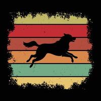 Retro Sunset Illustration with Great Pyrenees vector