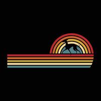 Sunset Retro Art with Italian Greyhound Dog vector