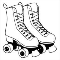 Roller Skate Vibes Rollerblade Illustration and Boot Drawing vector
