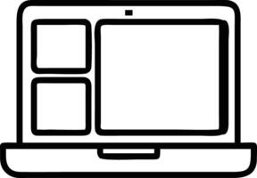 A laptop with a screen and a keyboard vector
