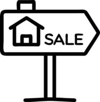 A black and white sale sign with a house on it vector
