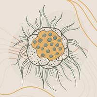 An illustration of a cell with a dot on it vector