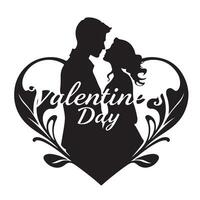 Valentine's day icon with a man and woman vector